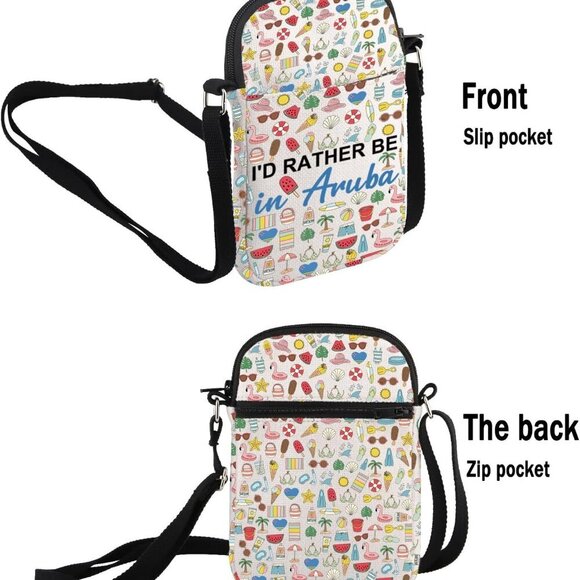 Aruba Lover Gift I'd Rather Be in Aruba Makeup Bag Aruba Trip Cosmetic Bag Aruba - Picture 2 of 7